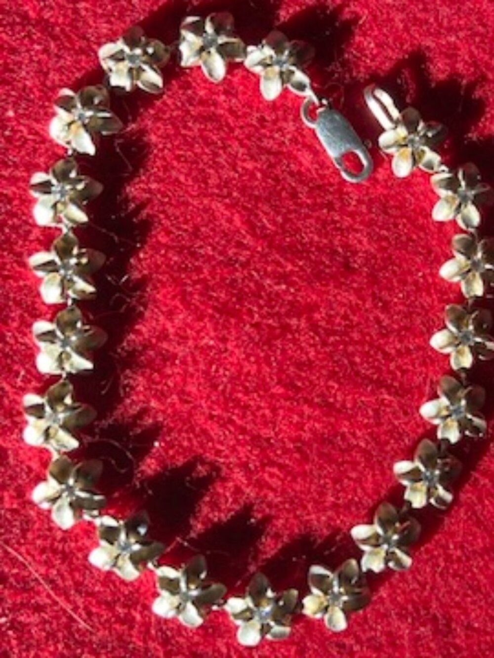 Sterling Silver Plumeria Bracelet